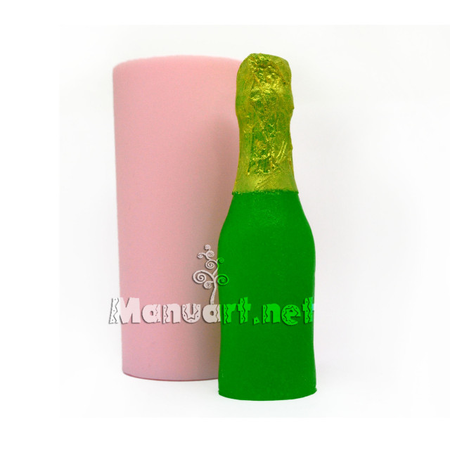 Silicone mold - Bottle of champagne 3D - for making soaps, candles and figurines