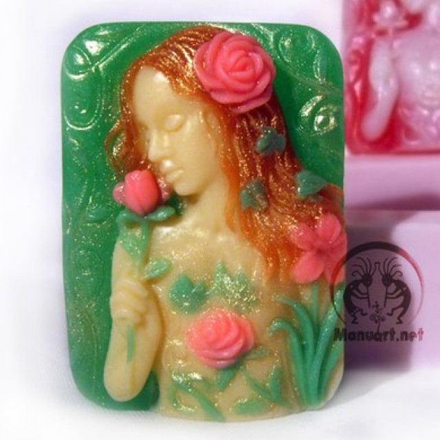 Forma silikonowa - Dziewczyna w kwiatach - do wyrobu mydła, świec i odlewów 