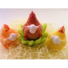Forma silikonowa - Kurka z jajkiem siedzi 3D - do wyrobu mydła, świec i odlewów 