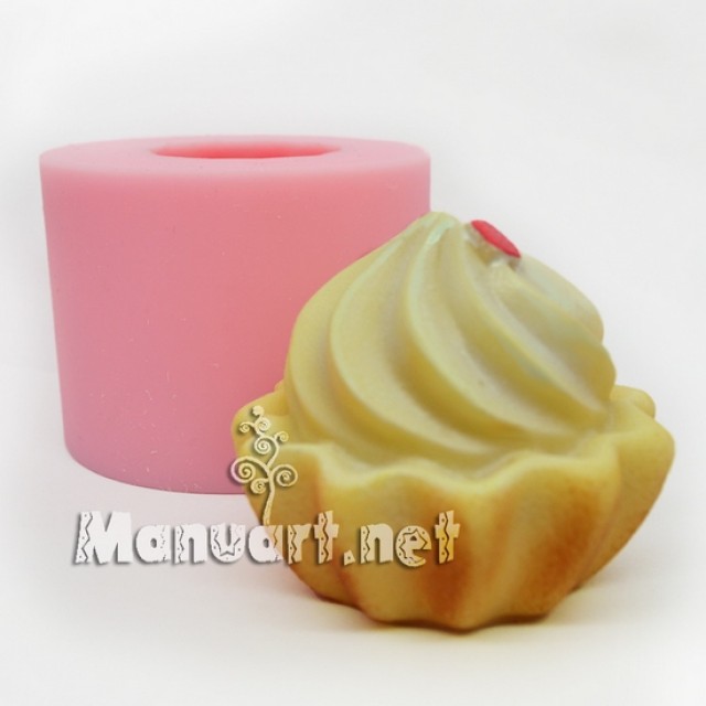 Forma silikonowa - Babeczka z kremem 3D - do wyrobu mydła, świec i odlewów 