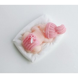Forma silikonowa - Malec w ubraniu zajączka 3D - do wyrobu mydła, świec i odlewów 