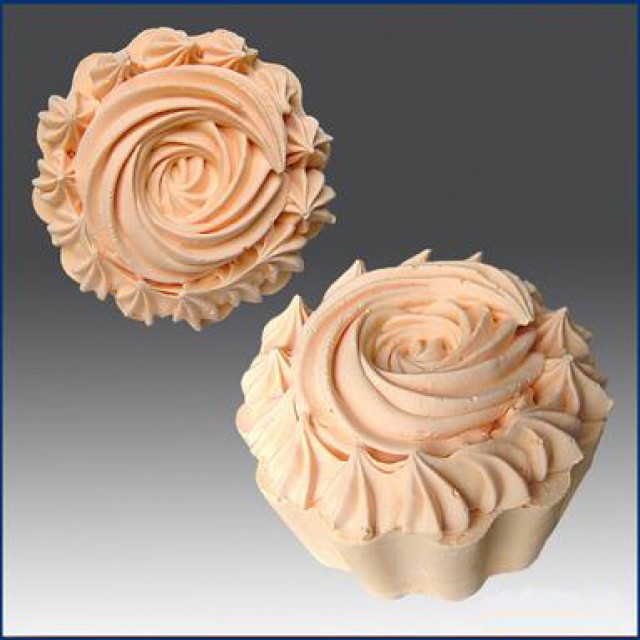 Forma silikonowa - Muffinka z kremowym szczytem 3D - do wyrobu mydÅ‚a, Å›wiec i odlewÃ³w 