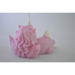 Forma silikonowa - Śpiący Jednorożec dziewczynka 3D  - do wyrobu mydła, świec i odlewów 