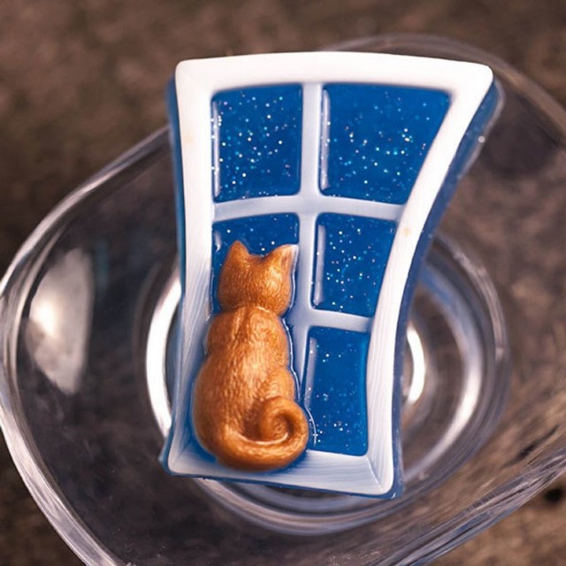 Forma silikonowa - Kot na oknie - do wyrobu mydÅ‚a, Å›wiec i odlewÃ³w 