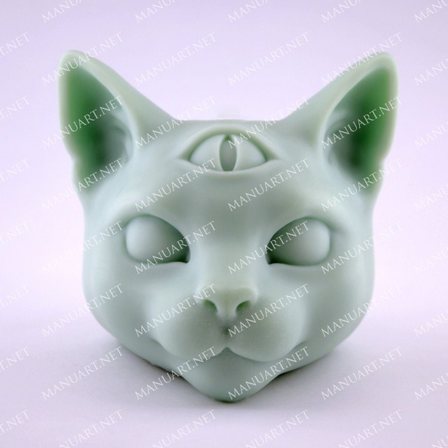 Forma silikonowa - Mistyczny kot - głowa 3D - do wyrobu mydła, świec i odlewów 