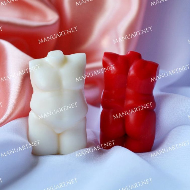 Forma silikonowa - Mini tors puszystego mężczyzny 3D - do wyrobu mydła, świec i odlewów