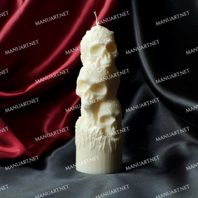 Forma silikonowa - Trzy Czaszki 3D - do wyrobu mydła, świec i odlewów 