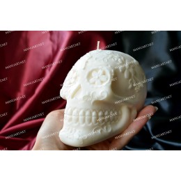 Forma silikonowa - Średnia meksykańska czaszka 3D - do wyrobu mydła, świec i odlewów 