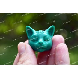 Forma silikonowa - MINI głowa kota Buddy 3D - do wyrobu mydła, świec i odlewów 