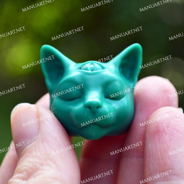 Forma silikonowa - MINI głowa kota Buddy 3D - do wyrobu mydła, świec i odlewów