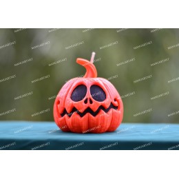 Forma silikonowa - DuÅ¼a, zabawna dynia na Halloween - do wyrobu mydÅ‚a, Å›wiec i odlewÃ³w 