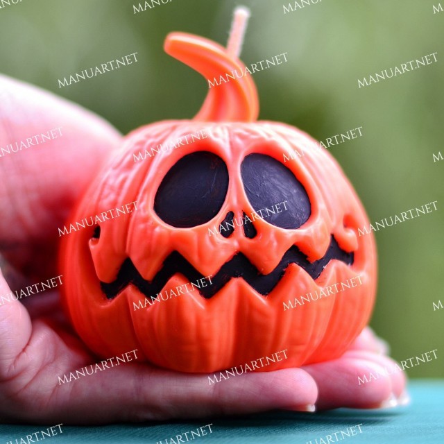 Forma silikonowa - DuÅ¼a, zabawna dynia na Halloween - do wyrobu mydÅ‚a, Å›wiec i odlewÃ³w 