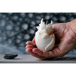 Forma silikonowa - Smok w jajku 3D - do wyrobu mydła, świec i odlewów 