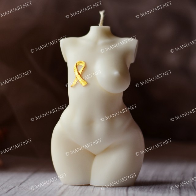 Forma silikonowa - ÅšwiadomoÅ›Ä‡ raka piersi tors kobiety plus size 3D - do wyrobu mydÅ‚a, Å›wiec i odlewÃ³w 