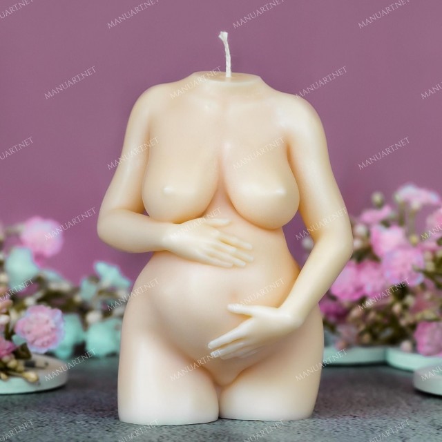Forma silikonowa - Tułów kobiety w ciąży  - do wyrobu mydła, świec i odlewów 