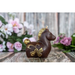 Forma silikonowa - Koń z kwiatowym ornamentem - do wyrobu mydła, świec i odlewów 