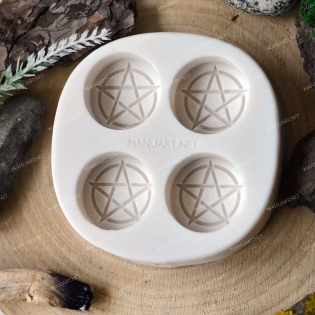 Forma silikonowa - Symbole czarownic do świec tealight podgrzewaczy - do wyrobu mydła, świec i odlewów 