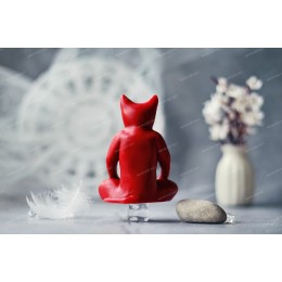 Forma silikonowa - SiedzÄ…cy kot zen - do wyrobu mydÅ‚a, Å›wiec i odlewÃ³w 