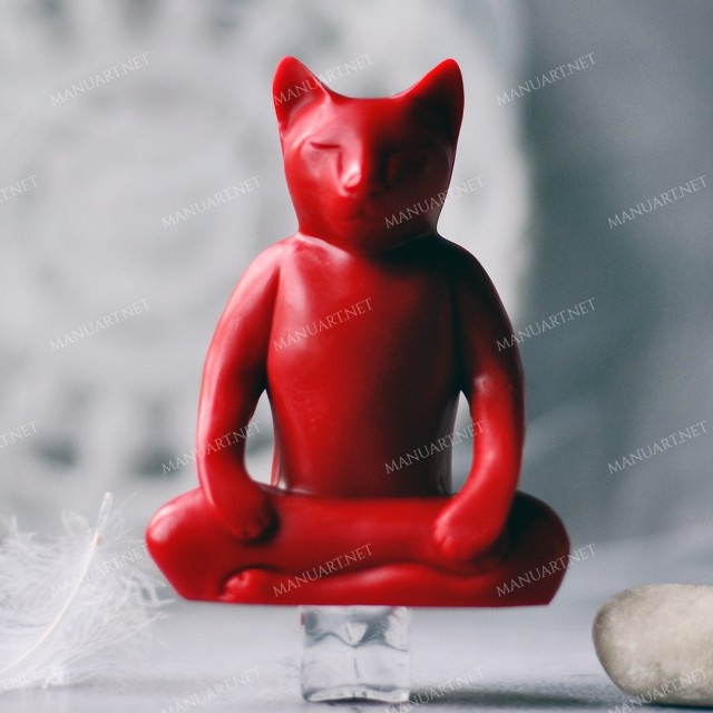 Forma silikonowa - SiedzÄ…cy kot zen - do wyrobu mydÅ‚a, Å›wiec i odlewÃ³w 