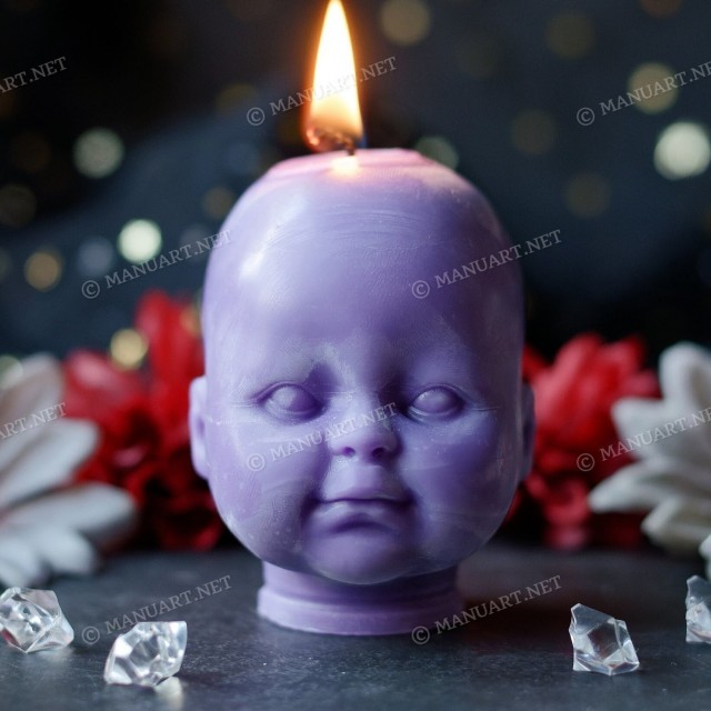 Forma silikonowa - Głowa lalki "chłopiec" - do wyrobu mydła, świec i odlewów 