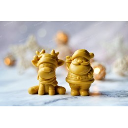 Forma silikonowa - Mały słodki Święty Mikołaj - do wyrobu mydła, świec i odlewów 
