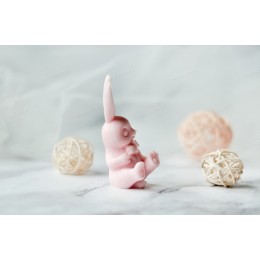 Forma silikonowa - Piękny Króliczek z kokardką - do wyrobu mydła, świec i odlewów 