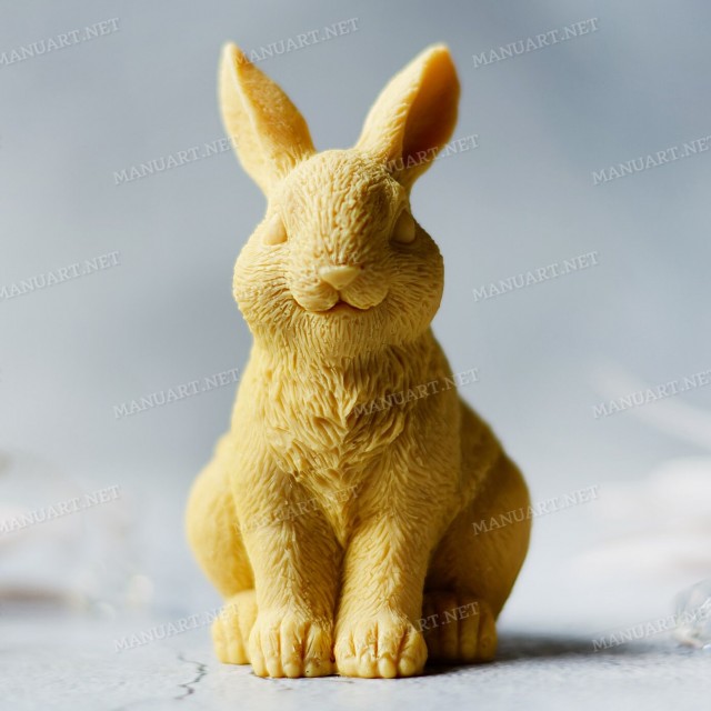 Forma silikonowa - Piękny króliczek (siedzi) - do wyrobu mydła, świec i odlewów 