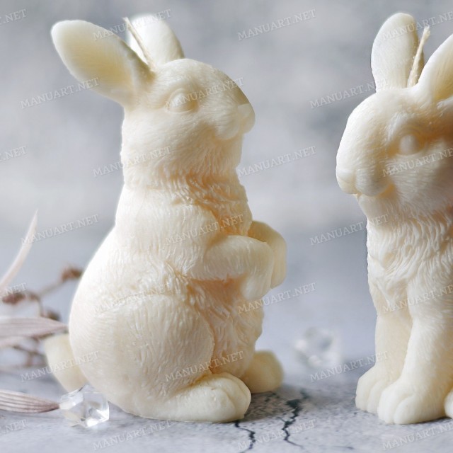 Forma silikonowa - Piękny króliczek (stojący) - do wyrobu mydła, świec i odlewów 