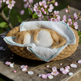 Sleeping Cat in a basket