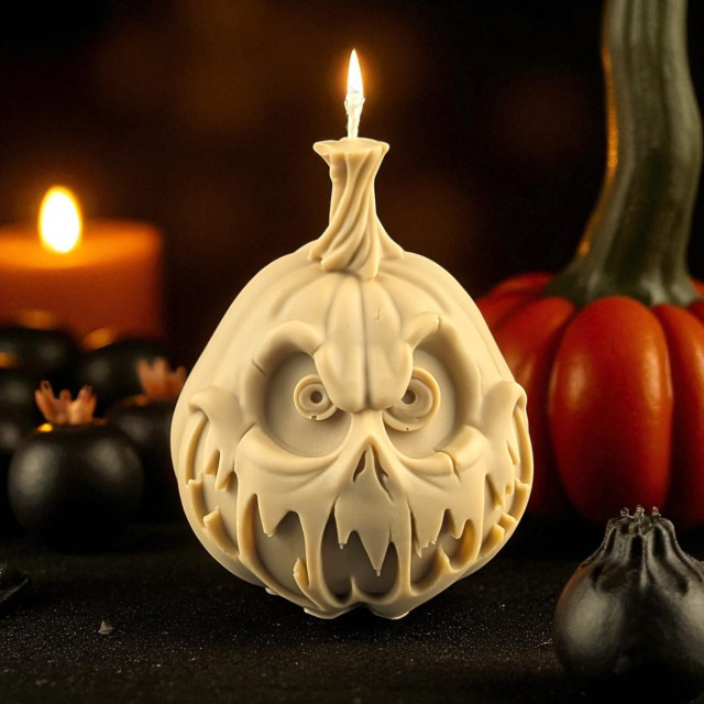 Straszna Dynia – forma silikonowa, forma halloween, dynia Jack o lantern, forma na świeczki, mydło, żywicę, czekoladę