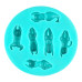 Happy Swimmers - small silicone mold for resin earrings, jewelry making, epoxy resin crafts, candle and soap decorations