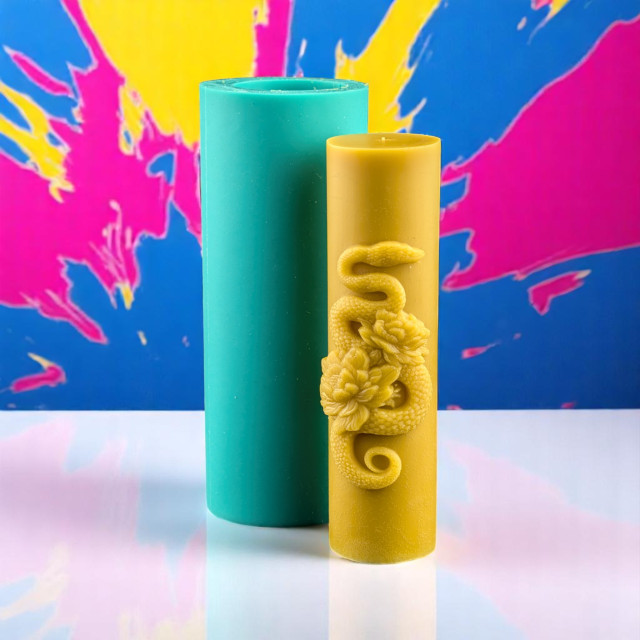 Kolumna Węża – forma do świec w kształcie węża, forma silikonowa, cylinder, forma do mydła, żywicy, czekolady, formy do świec
