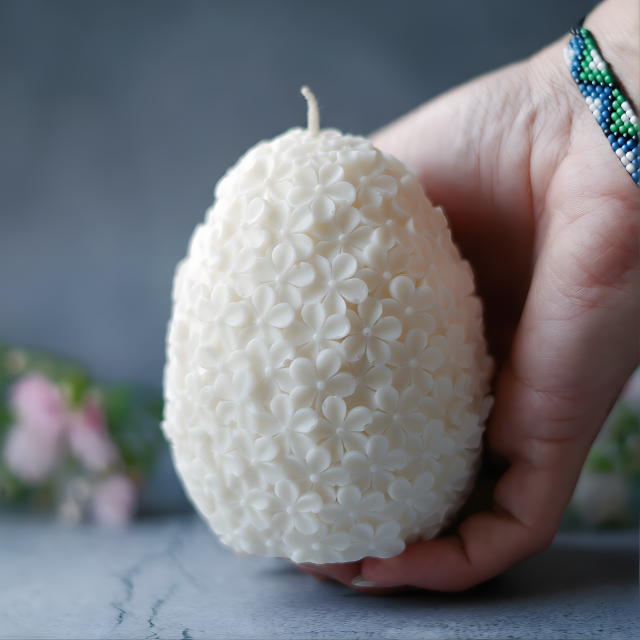 Kwiatowe jajko wielkanocne forma silikonowa do świec, mydła, żywicy i gipsu