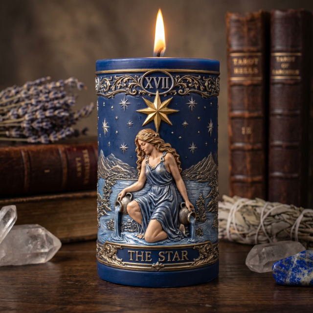 Forma silikonowa do świec Karta Tarot Gwiazda – Odlewy gipsowe i dekoracje