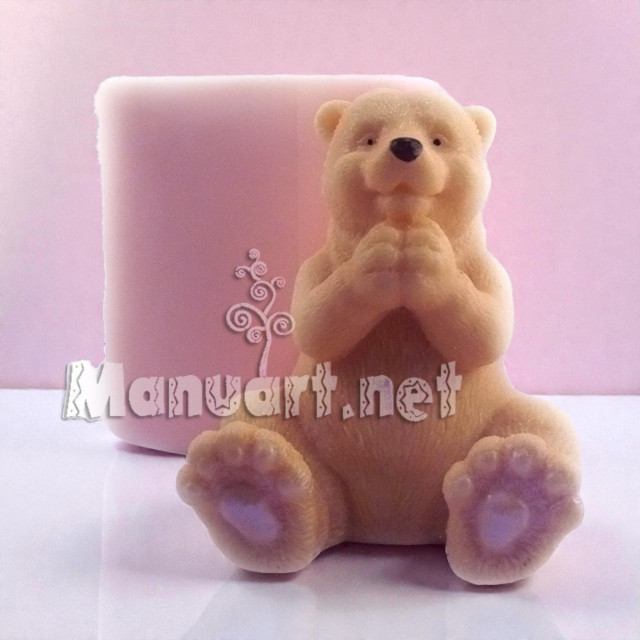 Biały miś – miękka forma silikonowa do świec, mydła, gipsu i żywicy